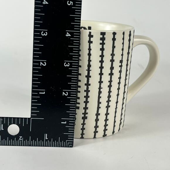Stoneware Black White Coffee Mug BOO! Halloween Stitches Stripes Threshold 16oz - Picture 7 of 12